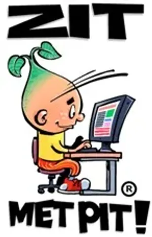 Kind met goede houding bij computer - Zit met Pit project voor basisscholen