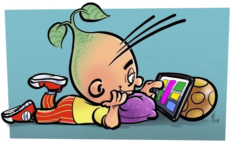 Kind met tablet - bewustwording houding